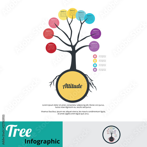 Business Tree Infographic element attitude branch and root