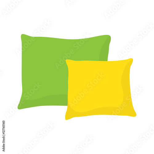 colored pillow, cushion vector illustration