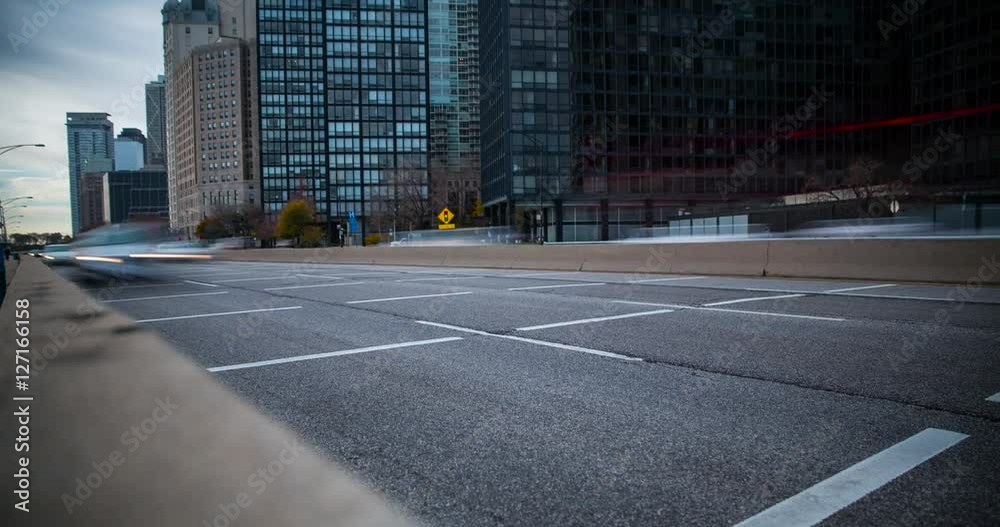 Chicago, Illinois, USA - traffic at N Lake Shore Drive facing south - Timelapse without motion