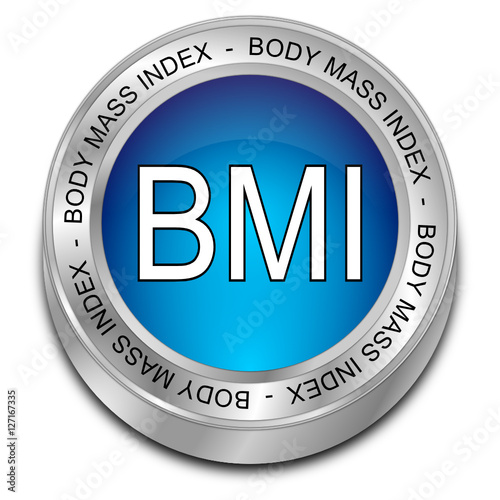 BMI - Body Mass Index Button - 3D illustration