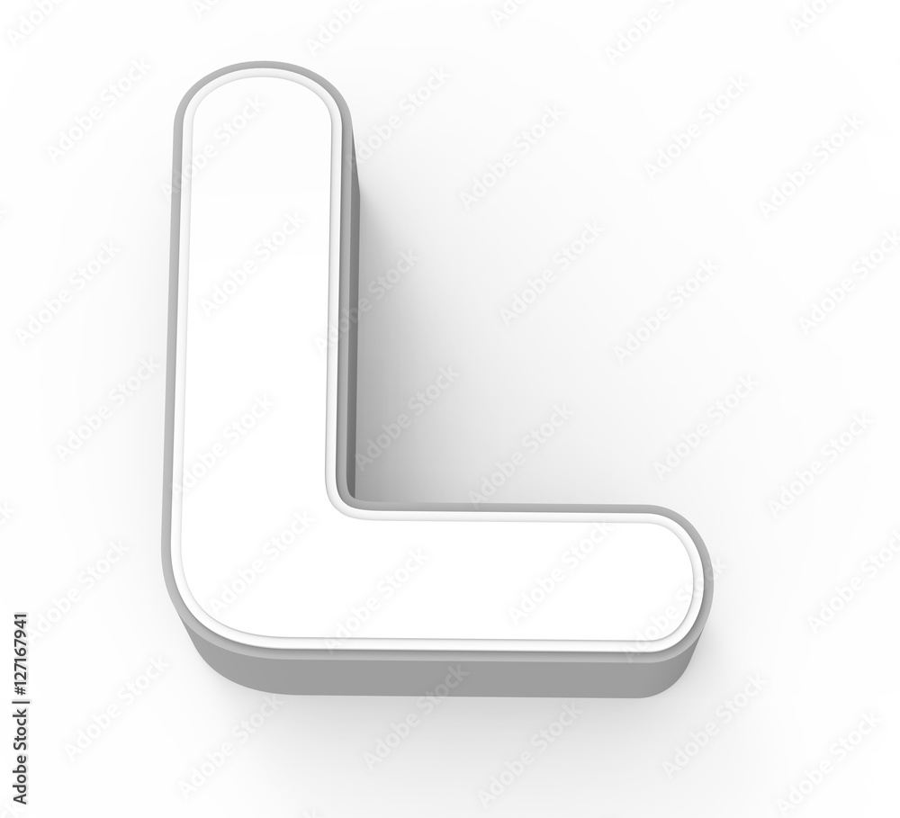Obraz premium white letter L