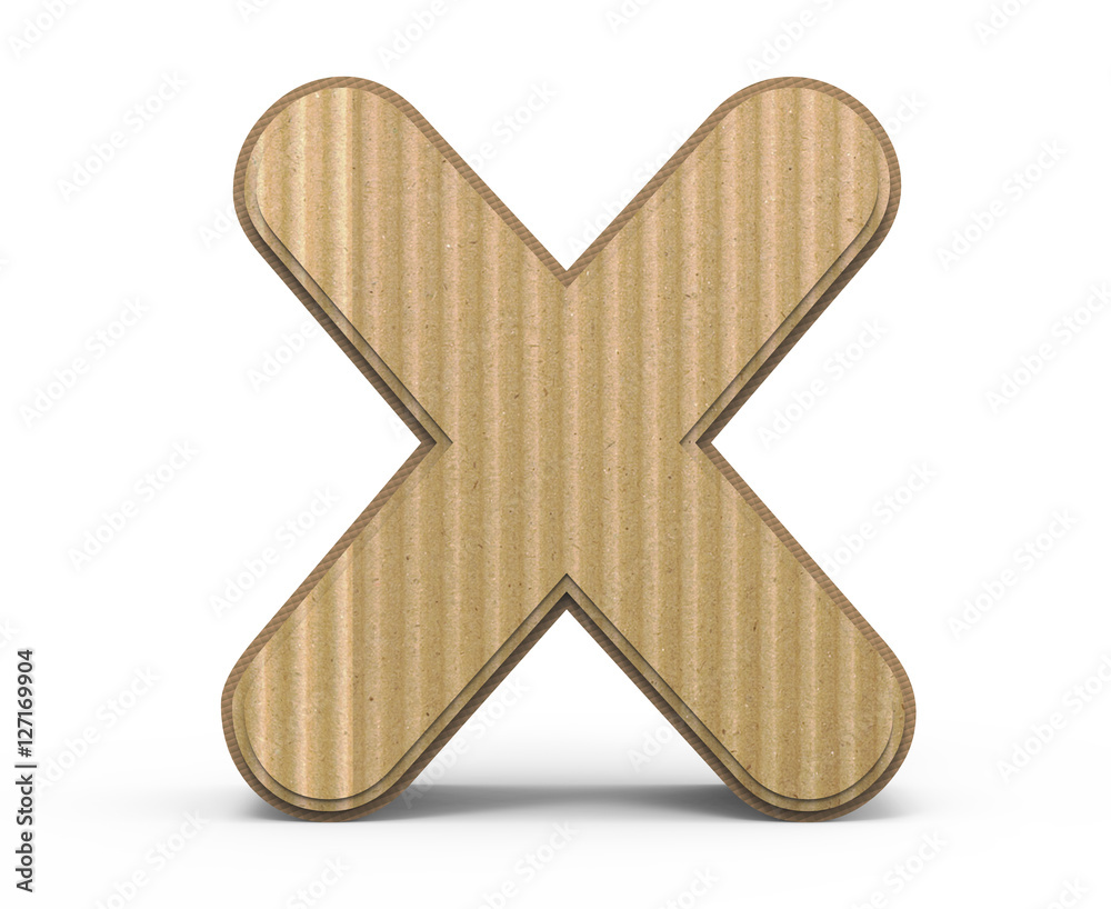 corrugated letter X corrugated letter X
