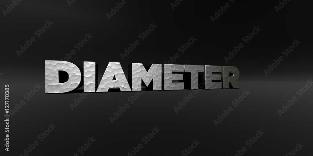 DIAMETER - hammered metal finish text on black studio - 3D rendered royalty free stock photo. This image can be used for an online website banner ad or a print postcard. DIAMETER - hammered metal finish text on black studio - 3D rendered royalty free stock photo. This image can be used for an online website banner ad or a print postcard.