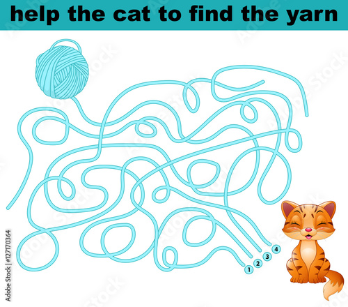 Help the cat to find the yarn
