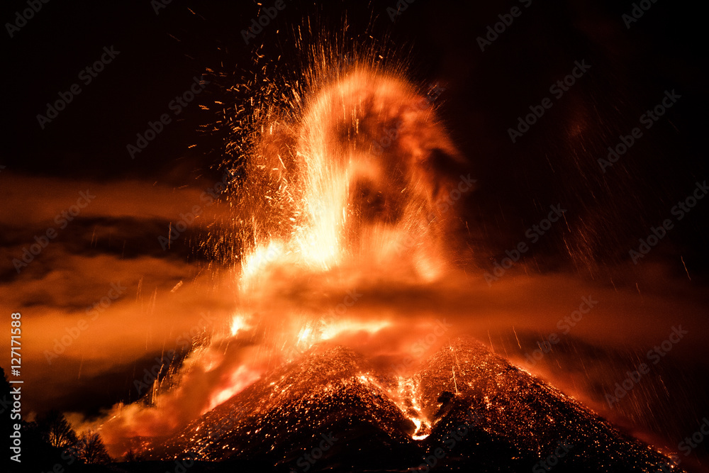 Volcano Etna Eruption