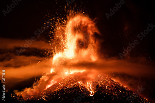 Fotografia Volcano Etna Eruption