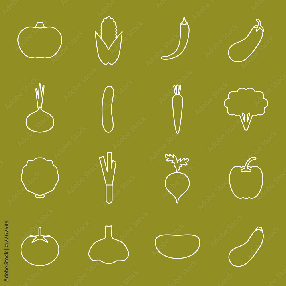 Vegetable icons set.