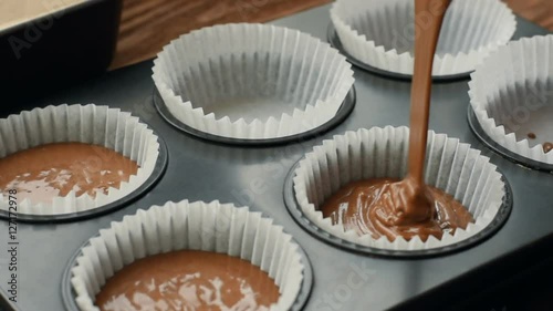 Pour the dough into the mold