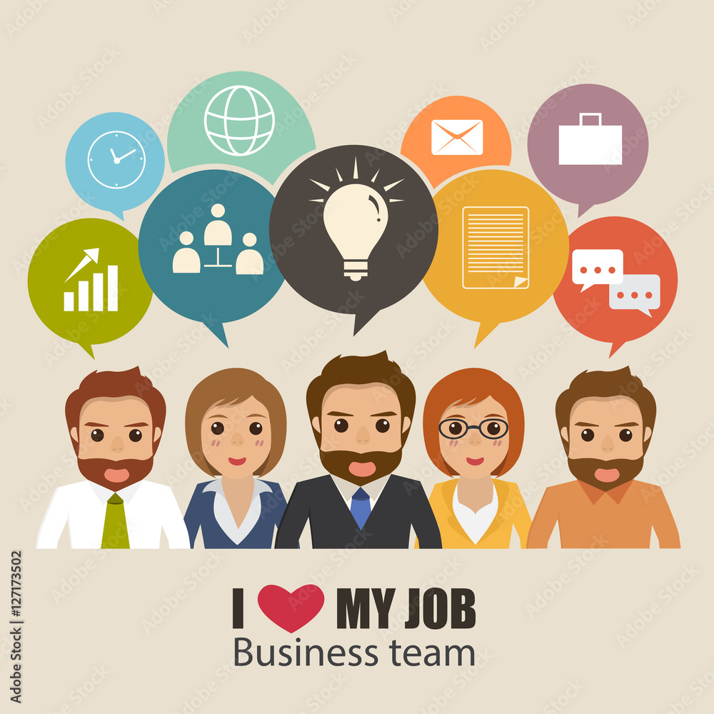 set of business people business infographic with bubble icon set of business people business infographic with bubble icon