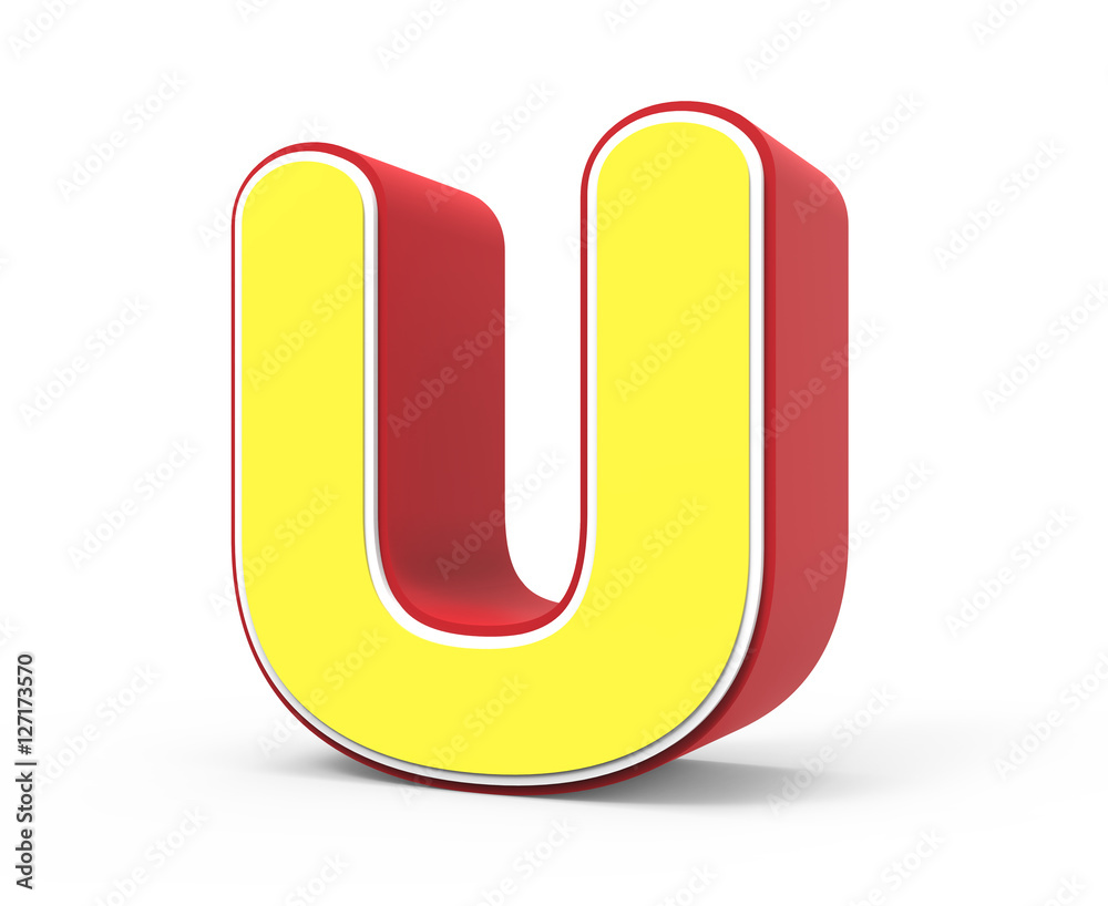 yellow letter U yellow letter U