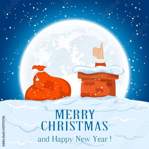 Sack and Santa on the roof