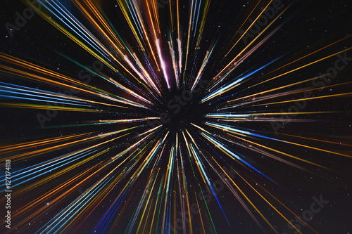 Abstract speed lines motion, with stars background
