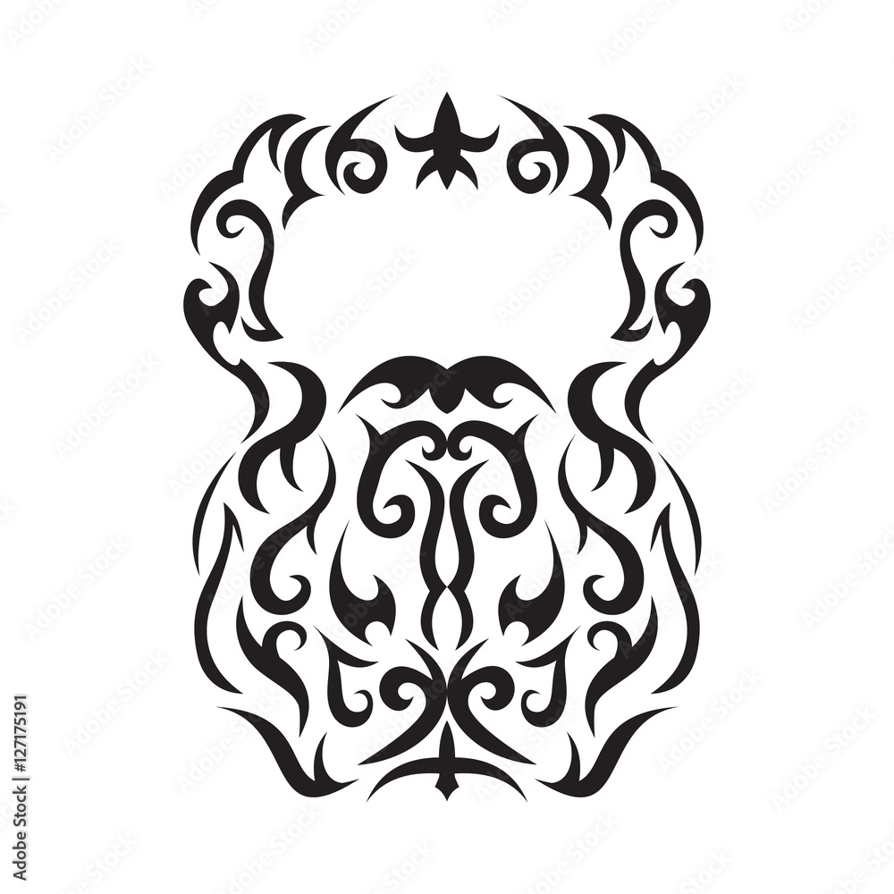 Fototapeta premium Stylized kettlebell - tribal illustration