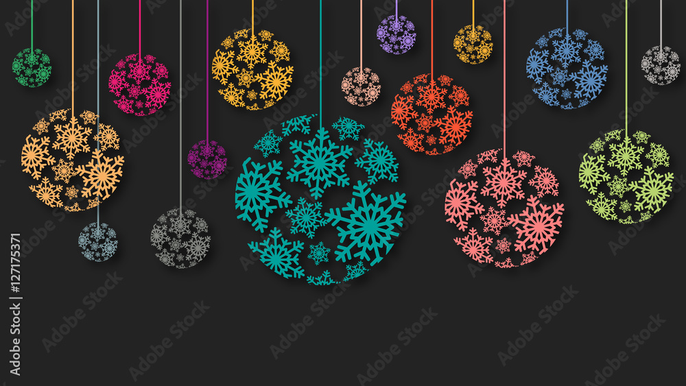 bannière boules de noël