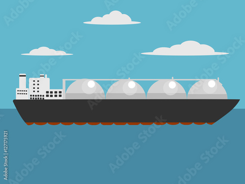 Liquefied natural gas carrier ship vector