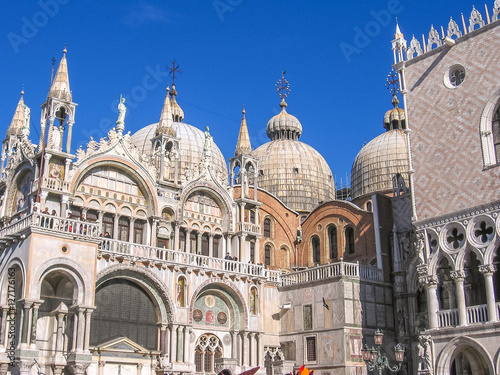 San Marco Basilica in Venice. The main church of the city, located in San Marco square popular landmark in Italy. © bennymarty