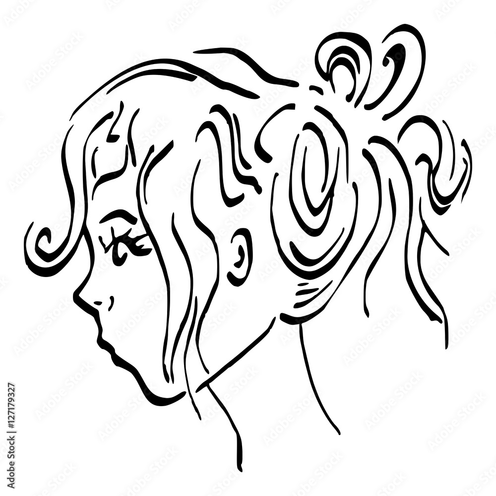 Portret zijkant vrouw