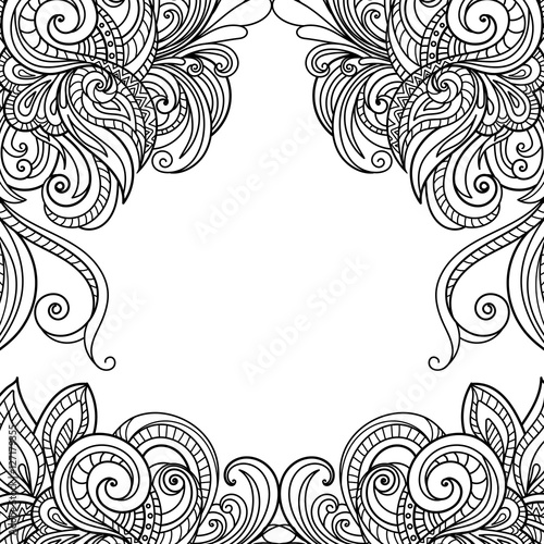 Hand-drawn  floral frame