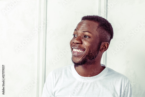 Casual young african man smiling