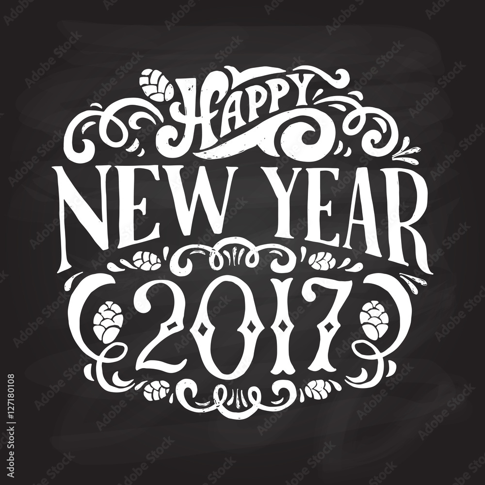 Vector illustration of New Year 2017 logotype