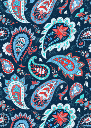 Abstract Floral Pattern with Paisley.