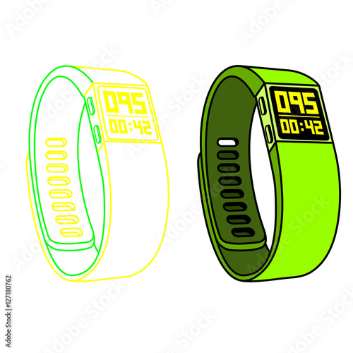 Vector illustration of fitness band, hand bracelet