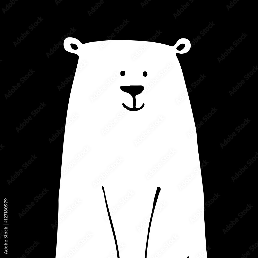 Fototapeta premium Niedźwiedź biały, szkic do projektowania