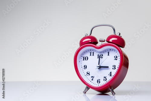 love heart  clock on white