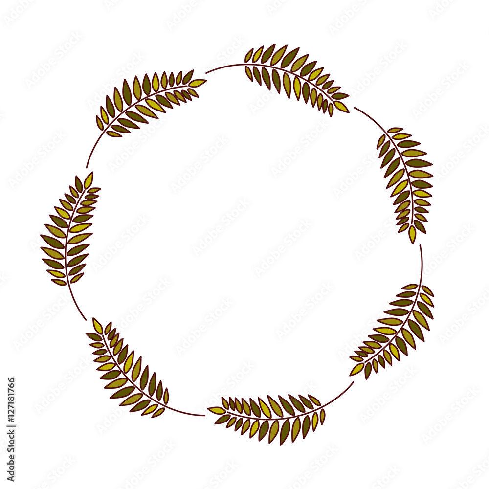 Leaves crown icon. Decoration rustic garden floral nature plant and spring theme. Isolated design. Vector illustration Leaves crown icon. Decoration rustic garden floral nature plant and spring theme. Isolated design. Vector illustration