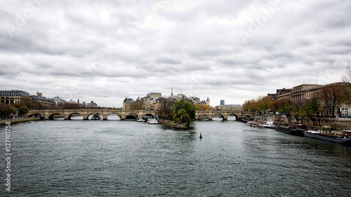 View of the Seine River with the Île de la Cité n the Background