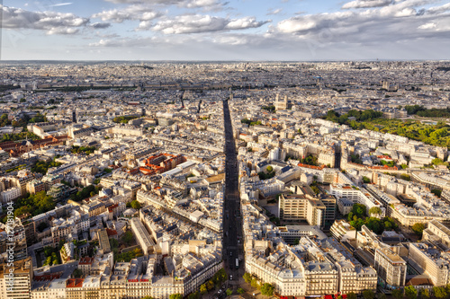 Photography View of the Sixth and Seventh Arrondissement in Paris, France from above
