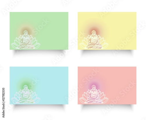 visitenkarten meditation buddha
