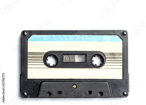 vintage cassette tape isolated white background