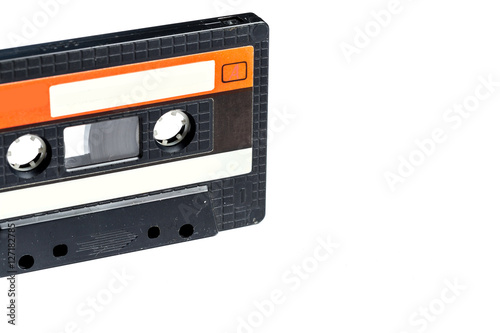 vintage cassette tape isolated white background