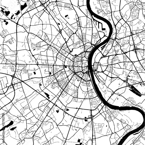 Cologne, Germany, Monochrome Map Artprint