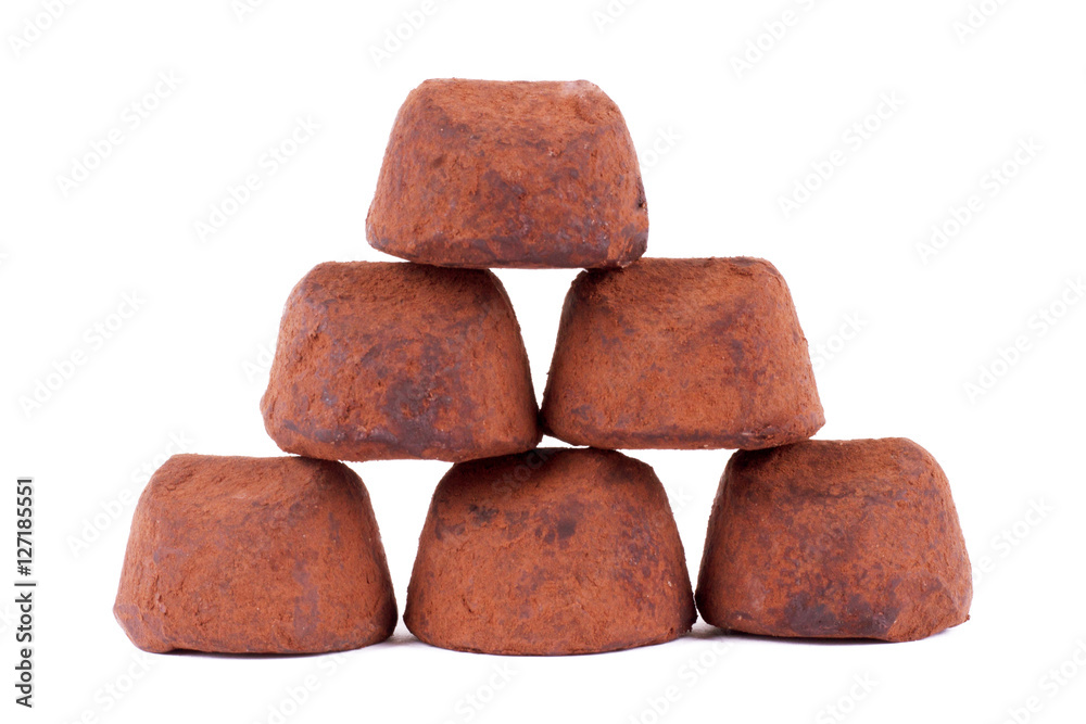 chocolate truffle isolated on white background chocolate truffle isolated on white background