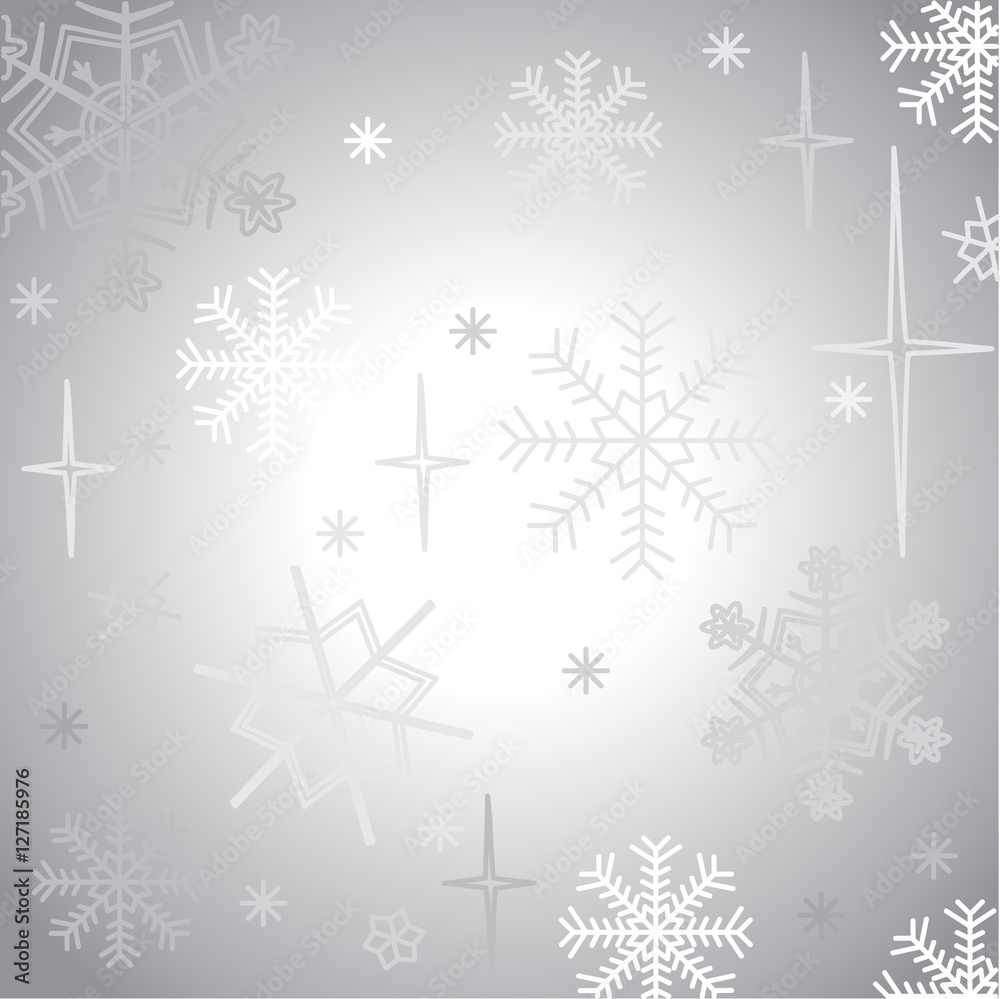 Gray winter background with snowflakes Gray winter background with snowflakes