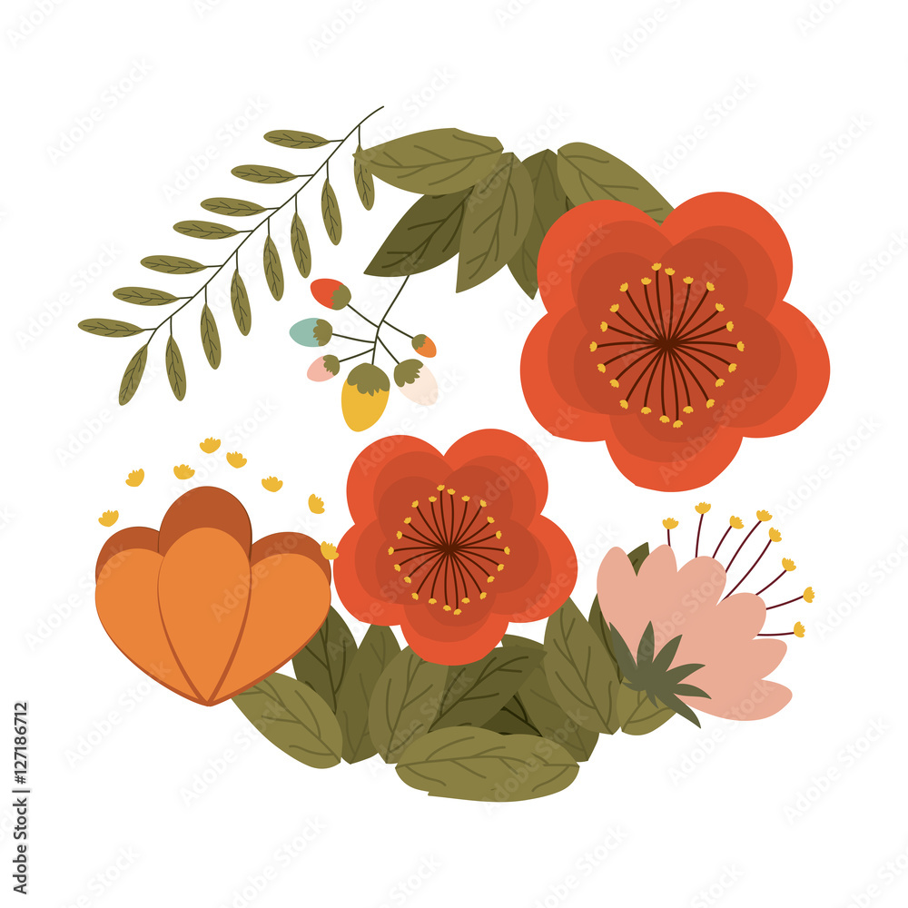 Flowers icon. Decoration rustic garden floral nature plant and spring theme. Isolated design. Vector illustration Flowers icon. Decoration rustic garden floral nature plant and spring theme. Isolated design. Vector illustration