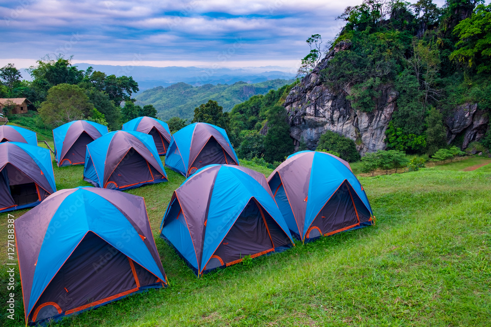 Camping grounds Doi Samer Dow from National Park sri nan from nan province,Thailand