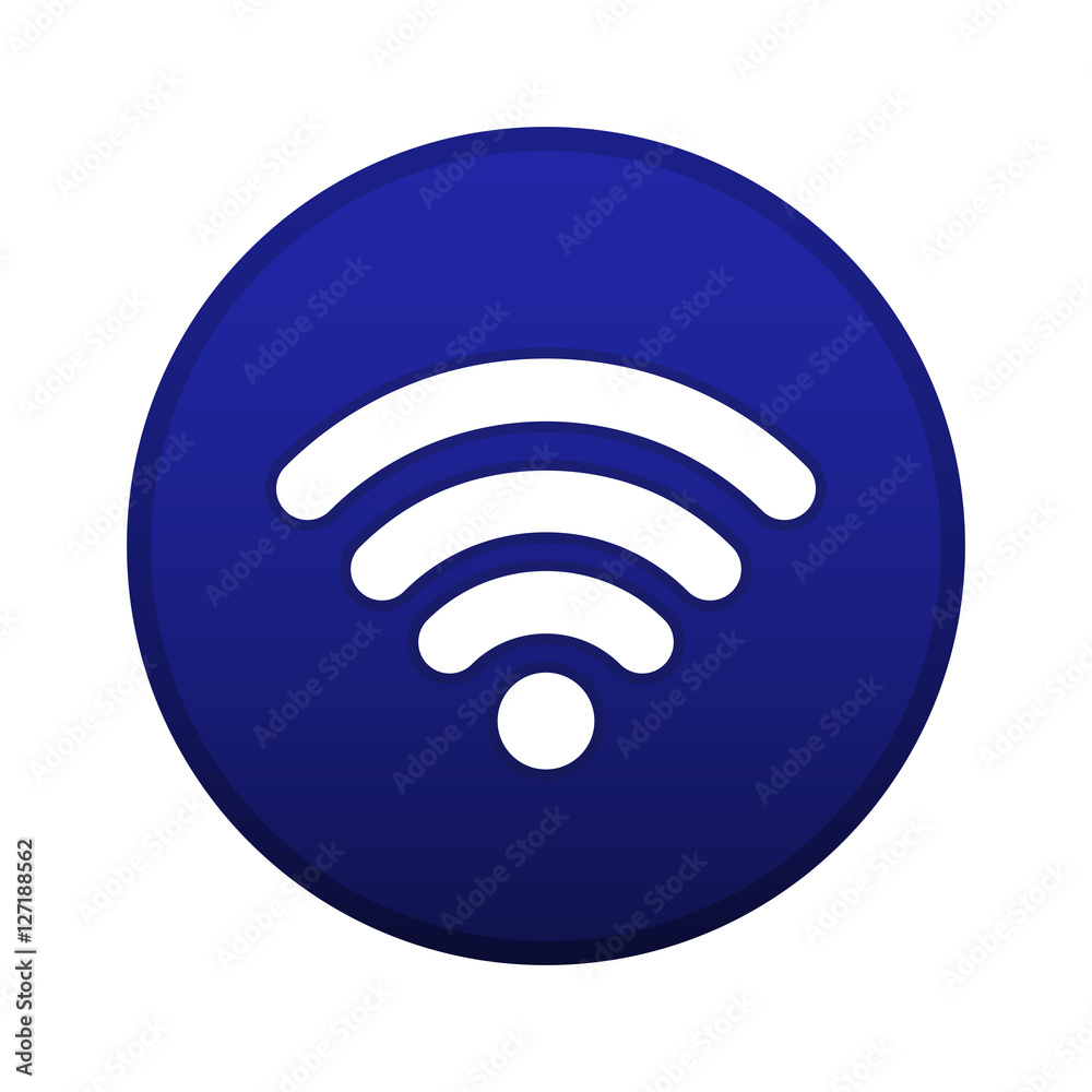 Wifi logo vector button, blue connect symbol isolated on white background. Wifi logo vector button, blue connect symbol isolated on white background.