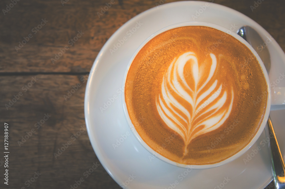 Cup of coffee with beautiful Latte art Cup of coffee with beautiful Latte art