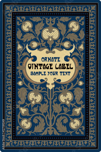 Vector vintage items: label art nouveau