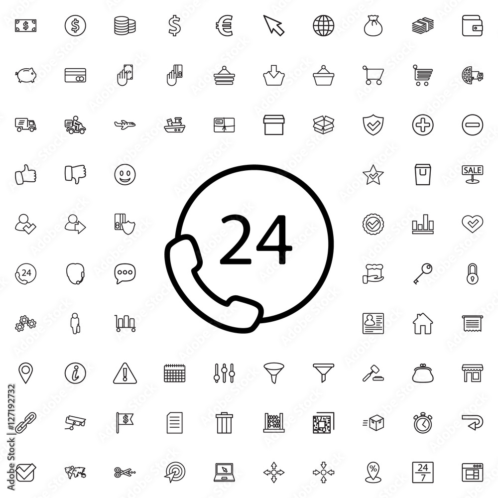 24 hours support icon illustration 24 hours support icon illustration