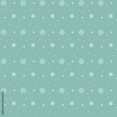 Christmas snowflake pattern on pastel turquoise background