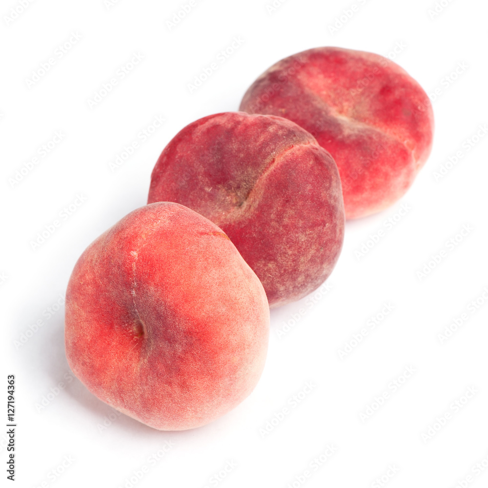 Fresh red flat peaches