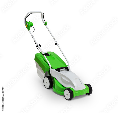 Lawn mower isolated on white background -Clipping Path