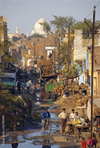 Slums within a kilometer of the Taj Mahal, Agra, Uttar Pradesh
