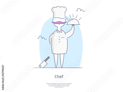 Premium Quality Line Icon And Concept Set: Young professional chefs.