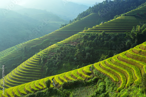 Rice fields on terraced of Mu Cang Chai, YenBai, Vietnam. © EmmaStock