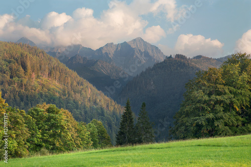 High Tatras mountain from north with the peaks Muran and Novy peak.